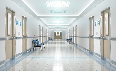 Leerer Gang im Krankenhaus
