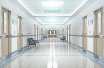 Empty aisle in the hospital