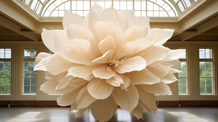 Sculpture de fleur géante
