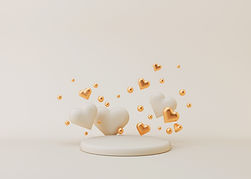 Podium avec des cœurs et des boules