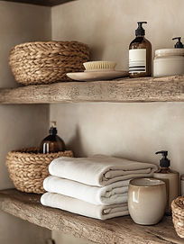 Rustic Bathroom Shelf Decor