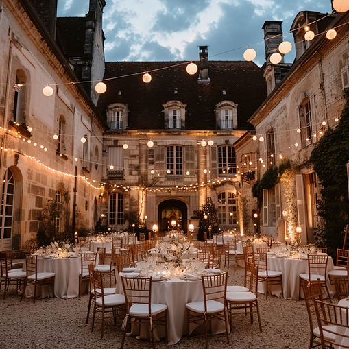 Mariage élégant dans la cour