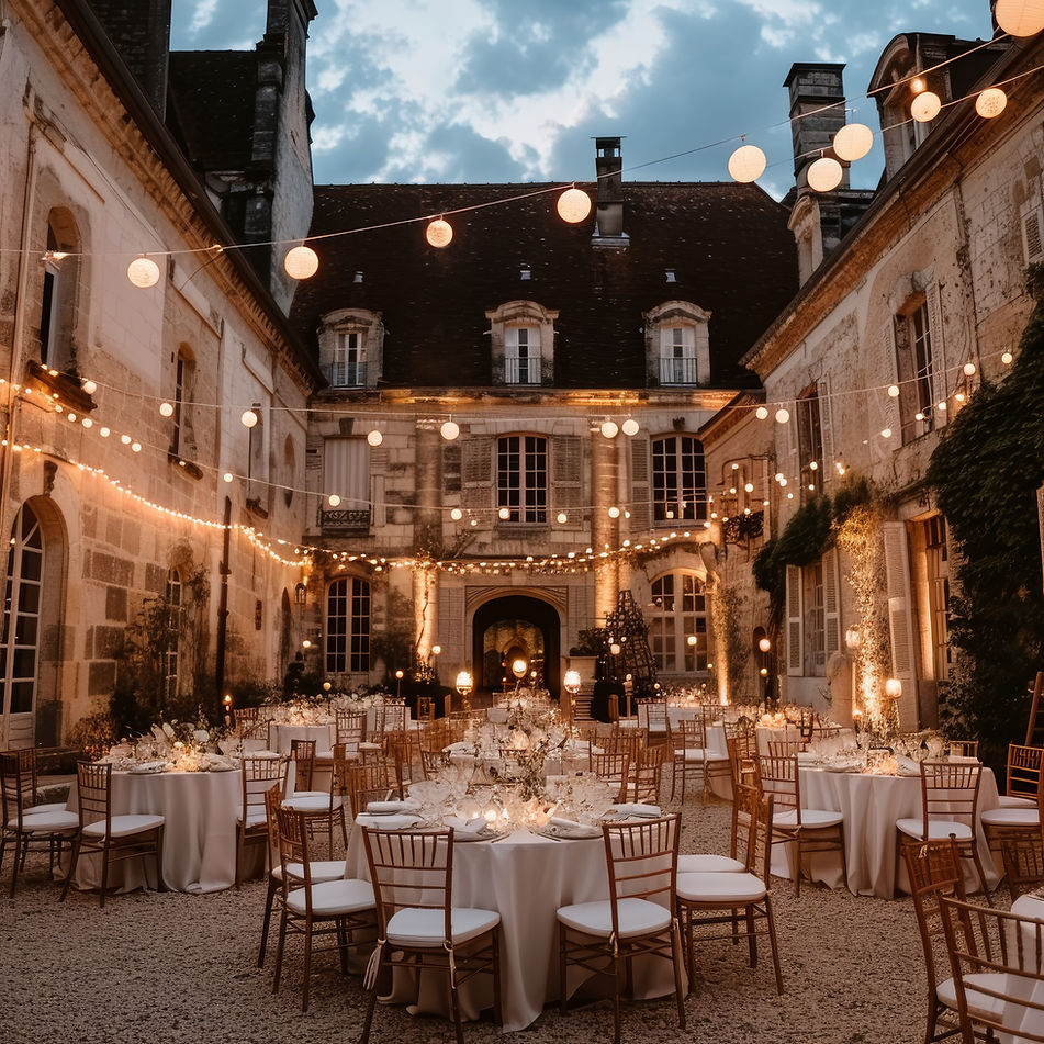 Casamento elegante no pátio