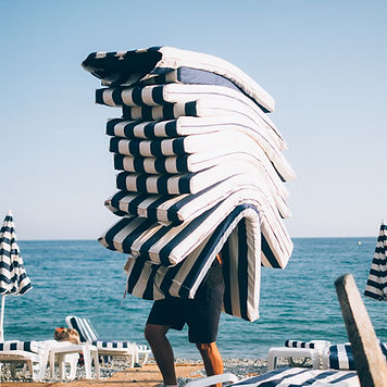 Stack Of Beach Mattresses