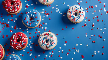 Donuts on Blue Background