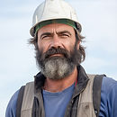 Trabalhador com capacete de segurança