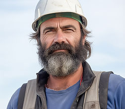 Worker with Safety Helmet