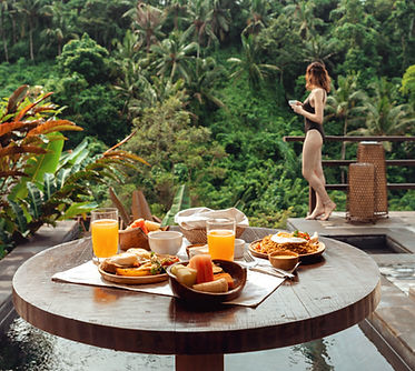 Entorno de desayuno tropical