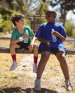 Boys Relaxing After Workout