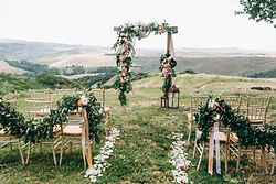 Outdoor wedding ceremony setup