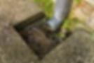 Blocked outdoor rainwater/storm drain in Britain