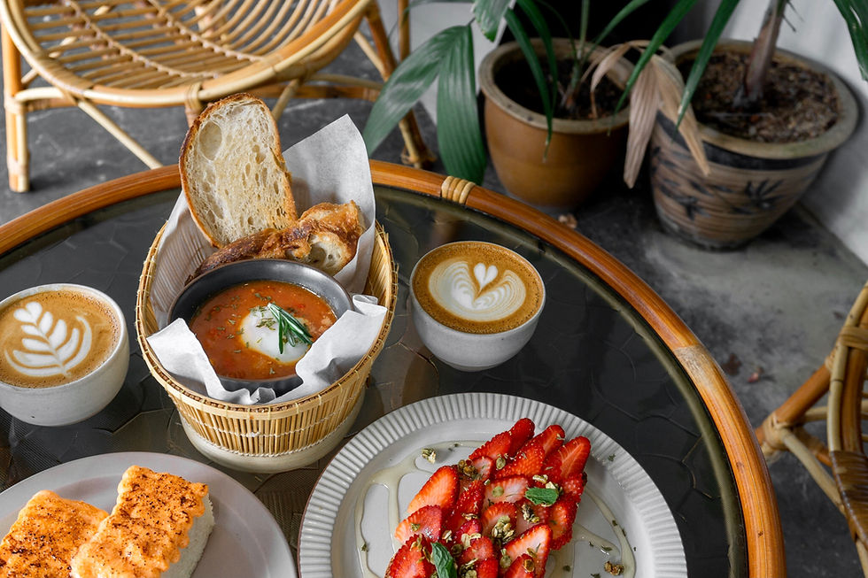 Exhibición de mesa de brunch
