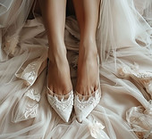 Bridal Shoes and Gown