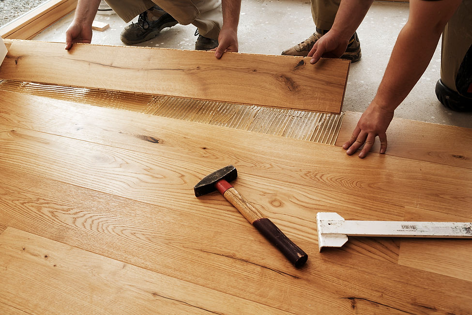 Installing wooden floor planks
