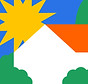 Paisagem minimalista colorida