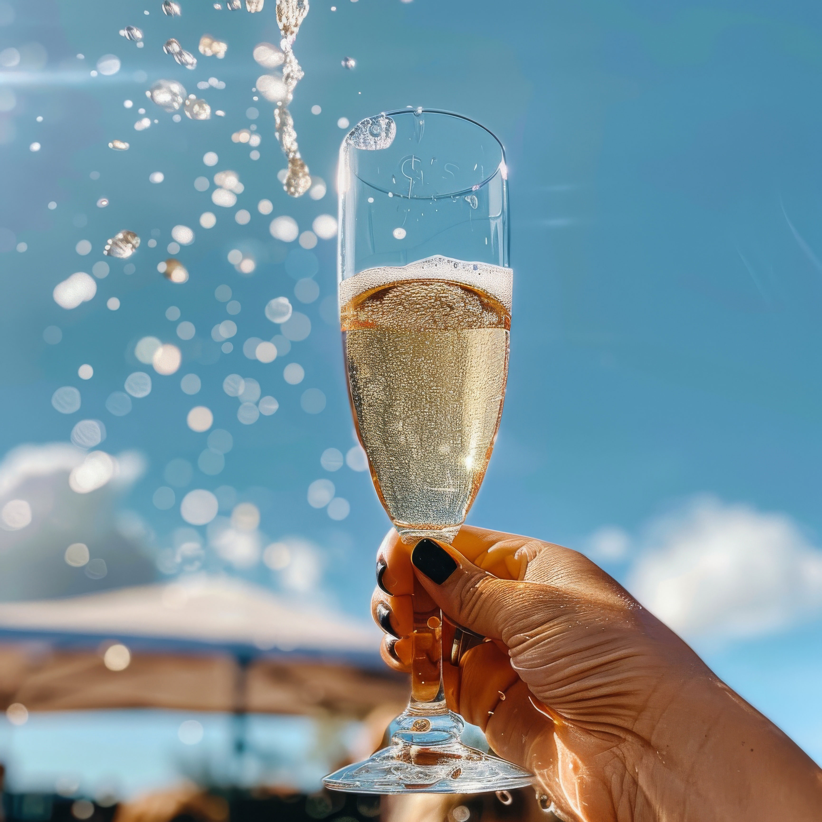 Champagne Glass Outdoors