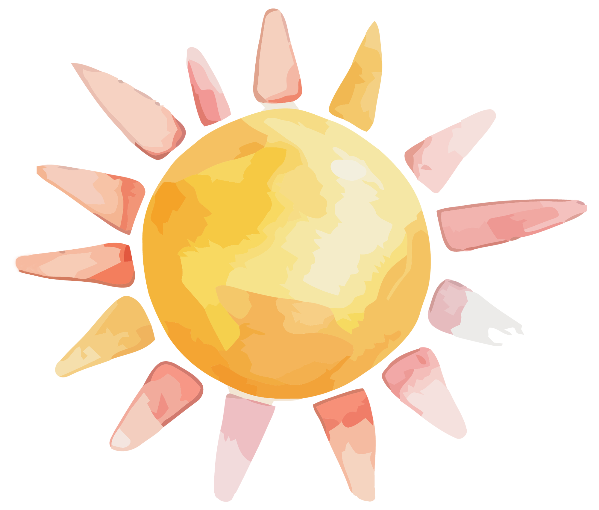 Arte em aquarela do sol