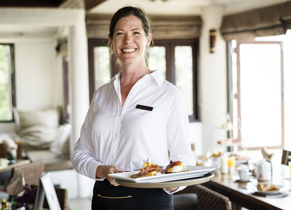 Waitress Serving Food