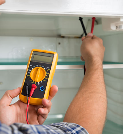View of a person inspecting the fridge