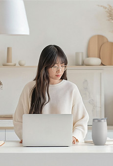 Woman Working Desk