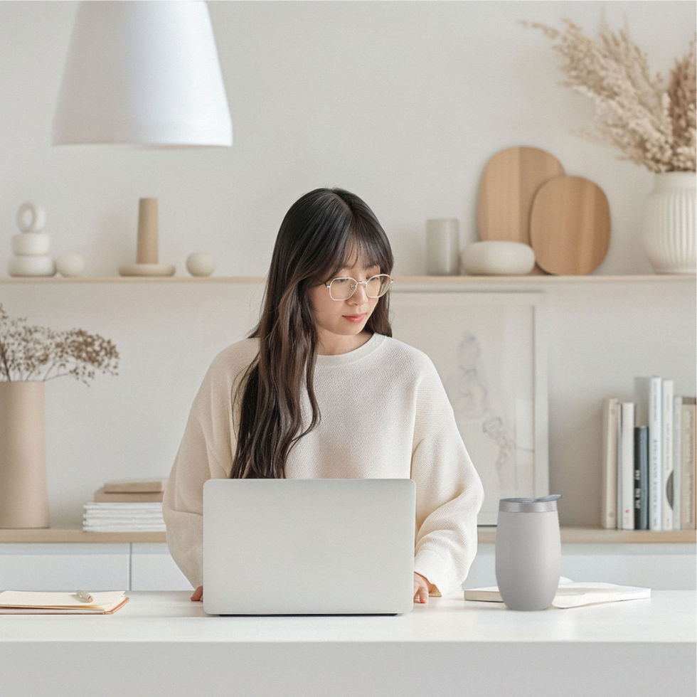 Woman Working Desk