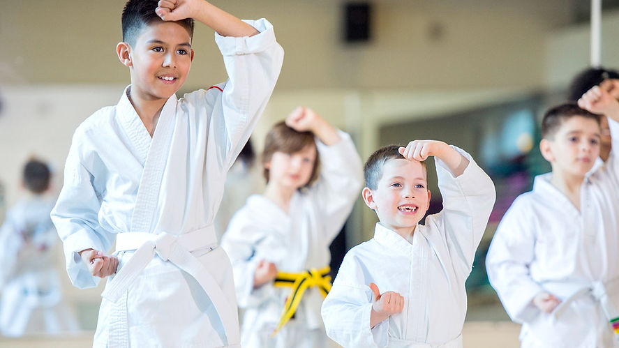 Children Practicing Karate
