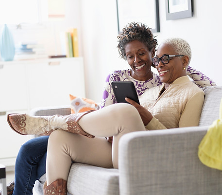 Friends Using Digital Tablet