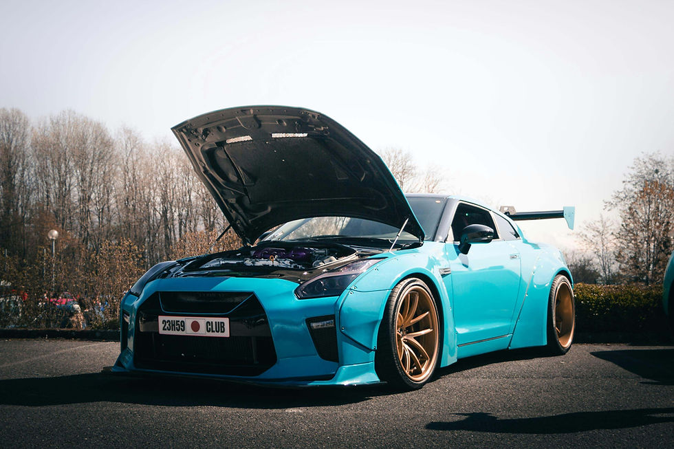 Blue sports car