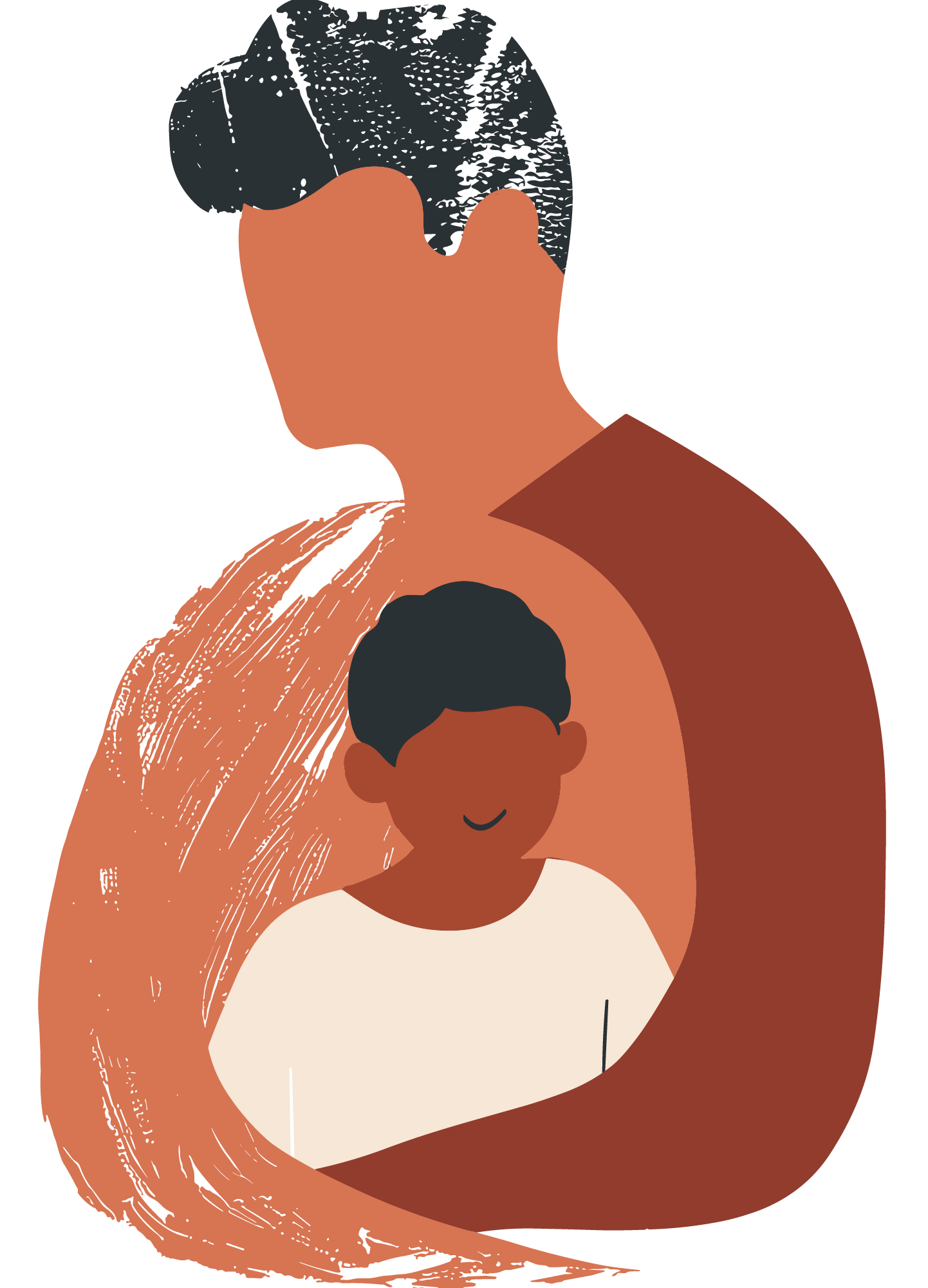 父と子のシルエット