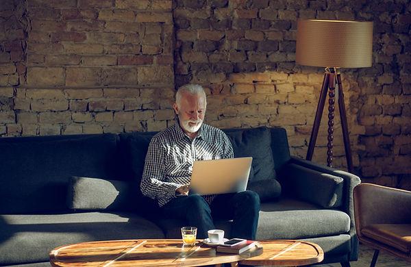 Senior Man Working from Home