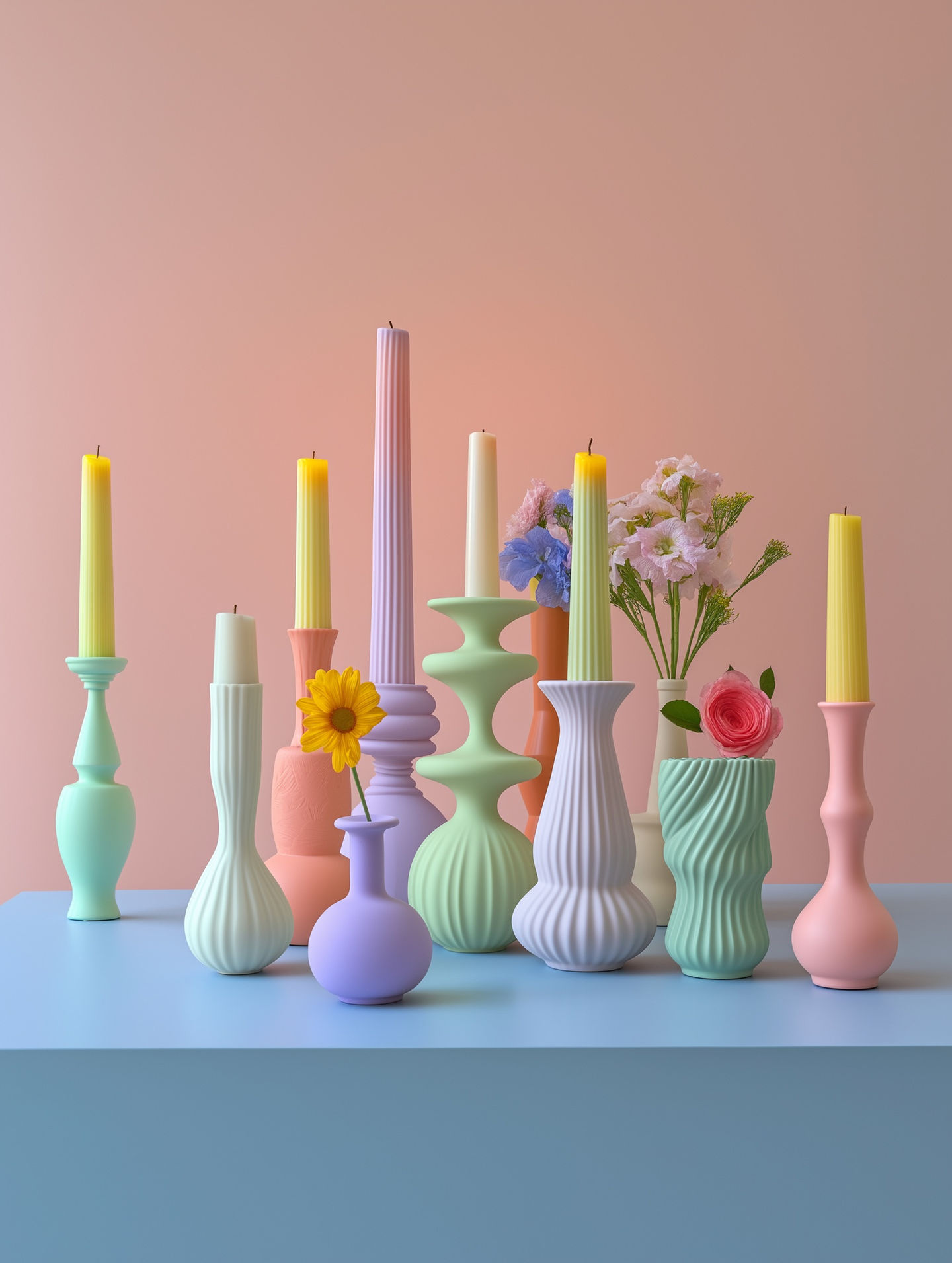 Colorful Candle Vases