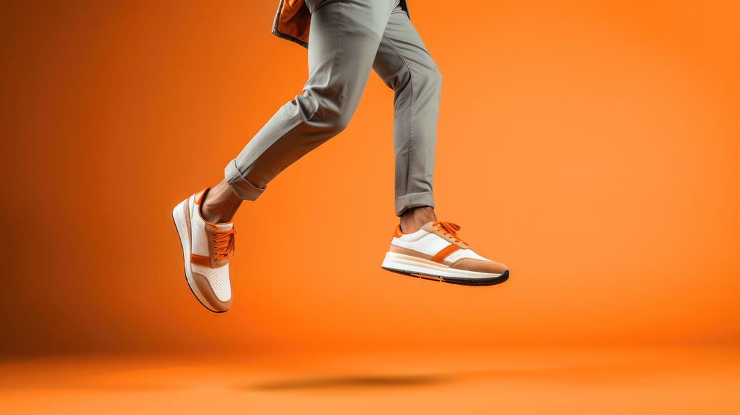 Springen in sneakers