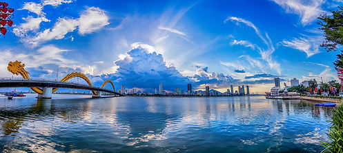 View of the Dragon Bridge in Da Nang, Vietnam