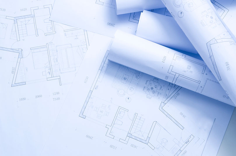 Blue plan of the house