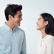 Smiling Interacting Couple