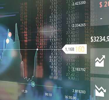 Trading graphs on computer monitor