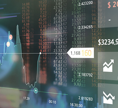 Gráficos comerciales en el monitor de la computadora