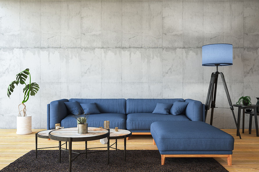 Modern living room interior with sofa