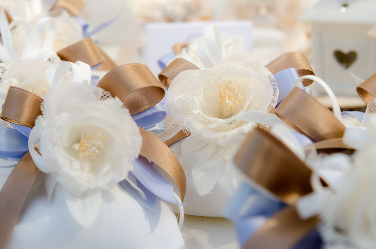 close-up of wedding favours