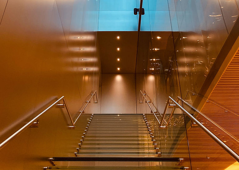 Glass Stairs in Luxury Building