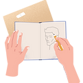 Hand Drawing in Notebook