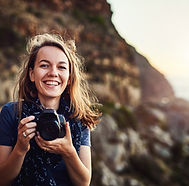 Glückliche Fotografin