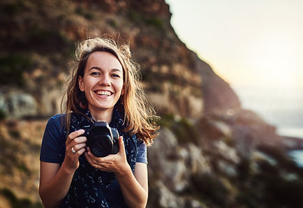 Glückliche Fotografin