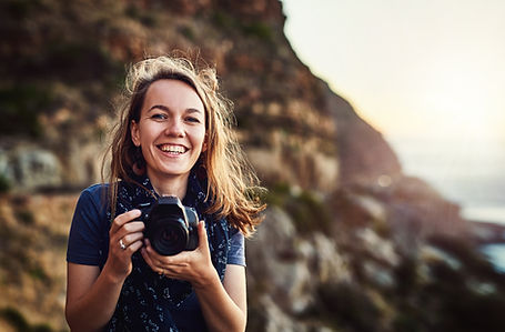 Glückliche Fotografin