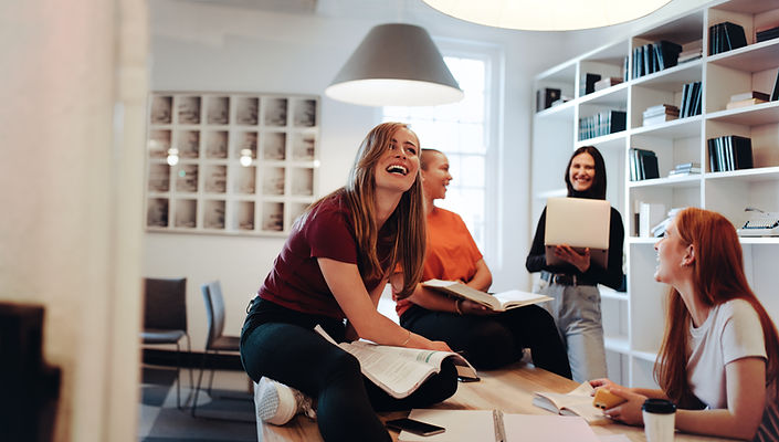 People laughing at a table