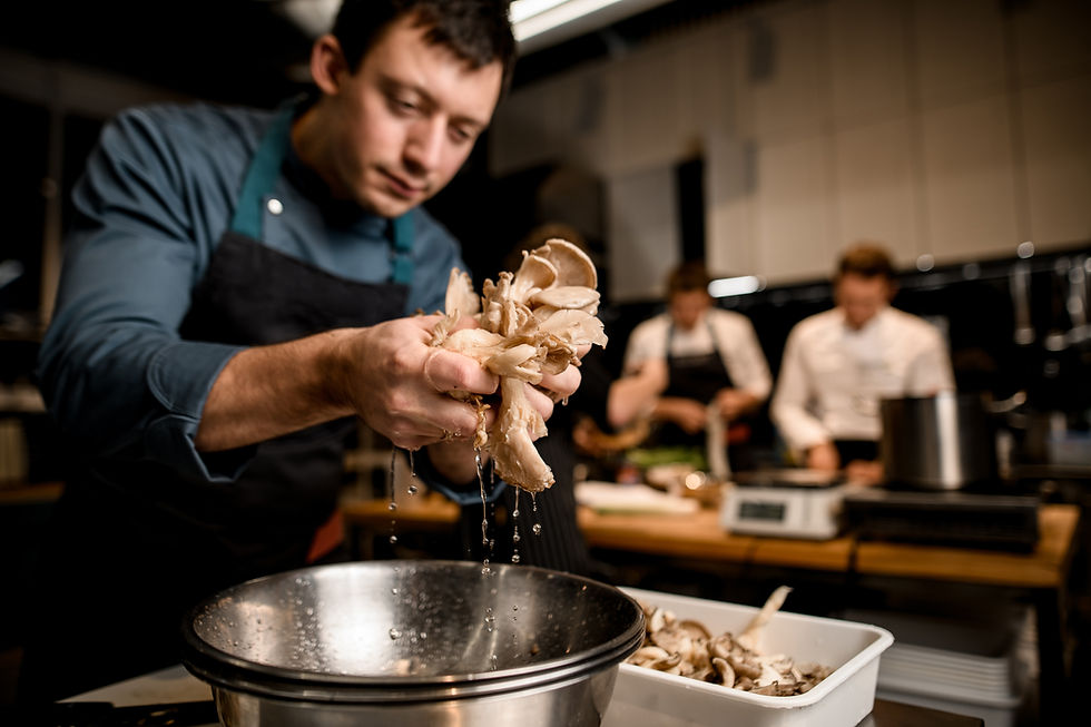 Chef Preparing Mushrooms