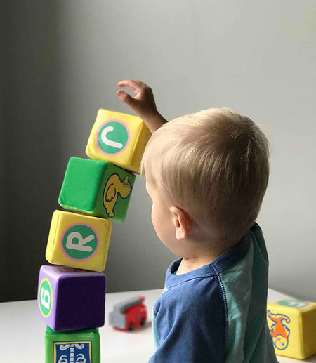 A child playing with blocks