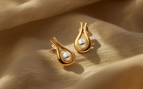 Elegant Gold Pearl Earrings