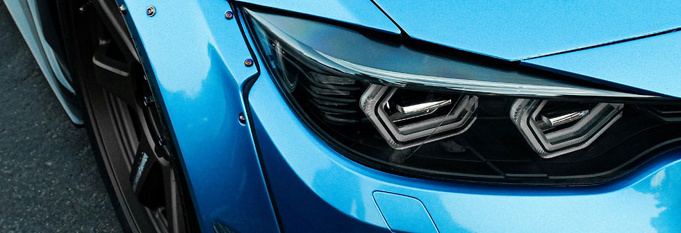 Blue sports car close-up