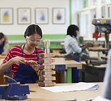 School Laboratory with Students Working